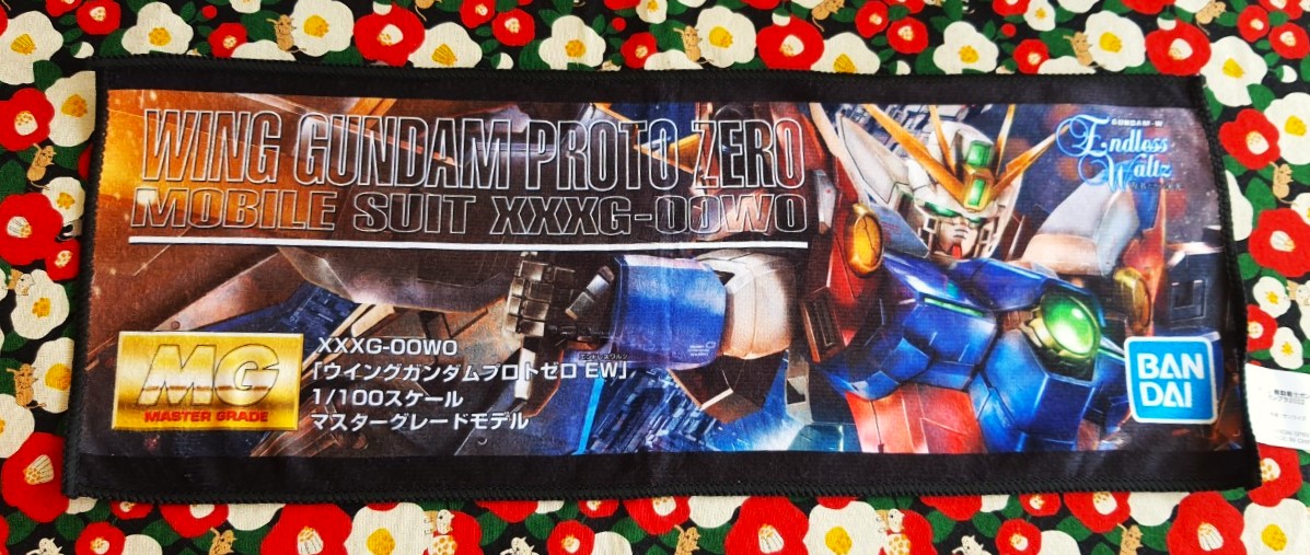 ผ้าเช็ดผม ผ้าเช็ดหน้า Wing Gundam proyo zero mobile suit XXXG-OOWO GUNDAN-W Endless Waltz 2022 ของแท้จากญี่ปุ่น Size : 50 x 20 cm