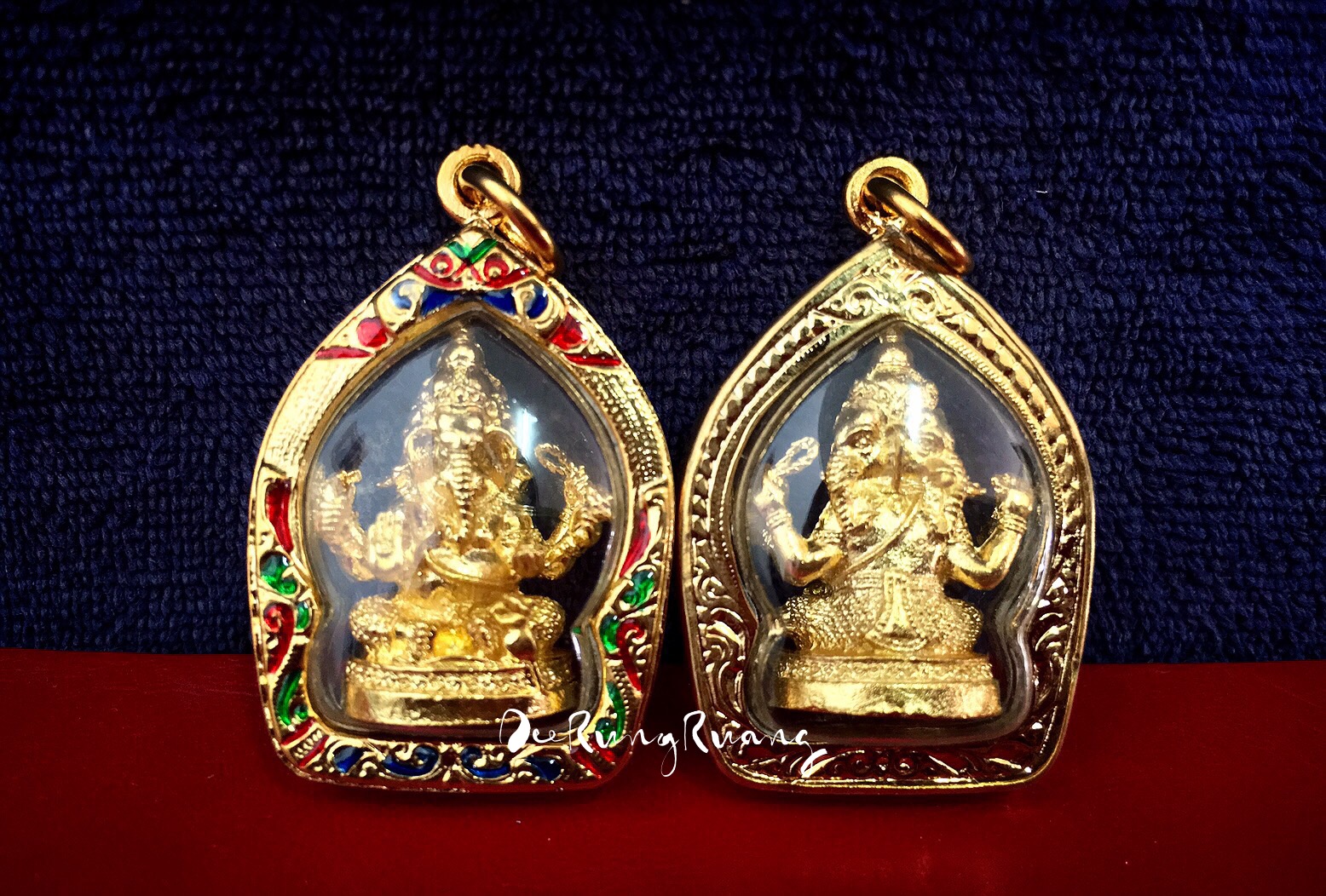 พระพิฆเนศ ปาง ตรีมุข คณปติ (3 เศียร 6 กร..แบบนั่ง)-เสริมดวง แก้ชง ปกป้องคุ้มครอง-