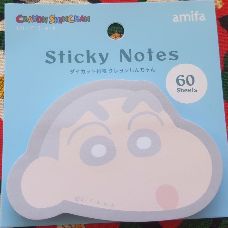 แท้จากญี่ปุ่น ชินจัง amifa crayon shinchan กระดาษโน๊ต sticky notes Post it 60 แผ่น จากญี่ปุ่น Size : 6 x 9 cm
