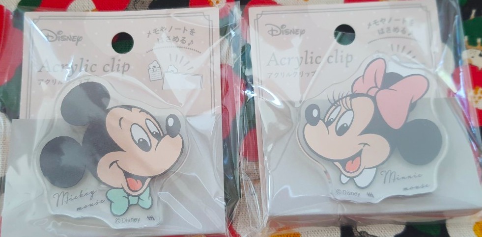 ของแท้จากญี่ปุ่น Clip คลิป หนีบกระดาษ หนีบถุง มิกกี้ มินนี่เม้าส์ Mickey mouse Minnie Mouse Acrylic Clip 5 cm