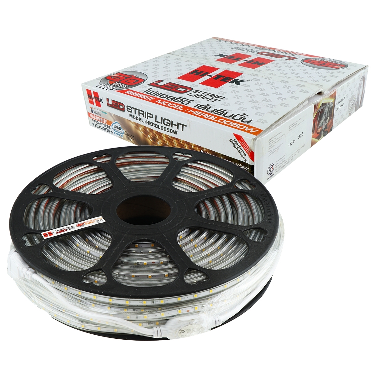 HI-TEK ไฟริบบิ้น LED 220V ยาว 50 เมตร รุ่น 2835/60 (Warm White)