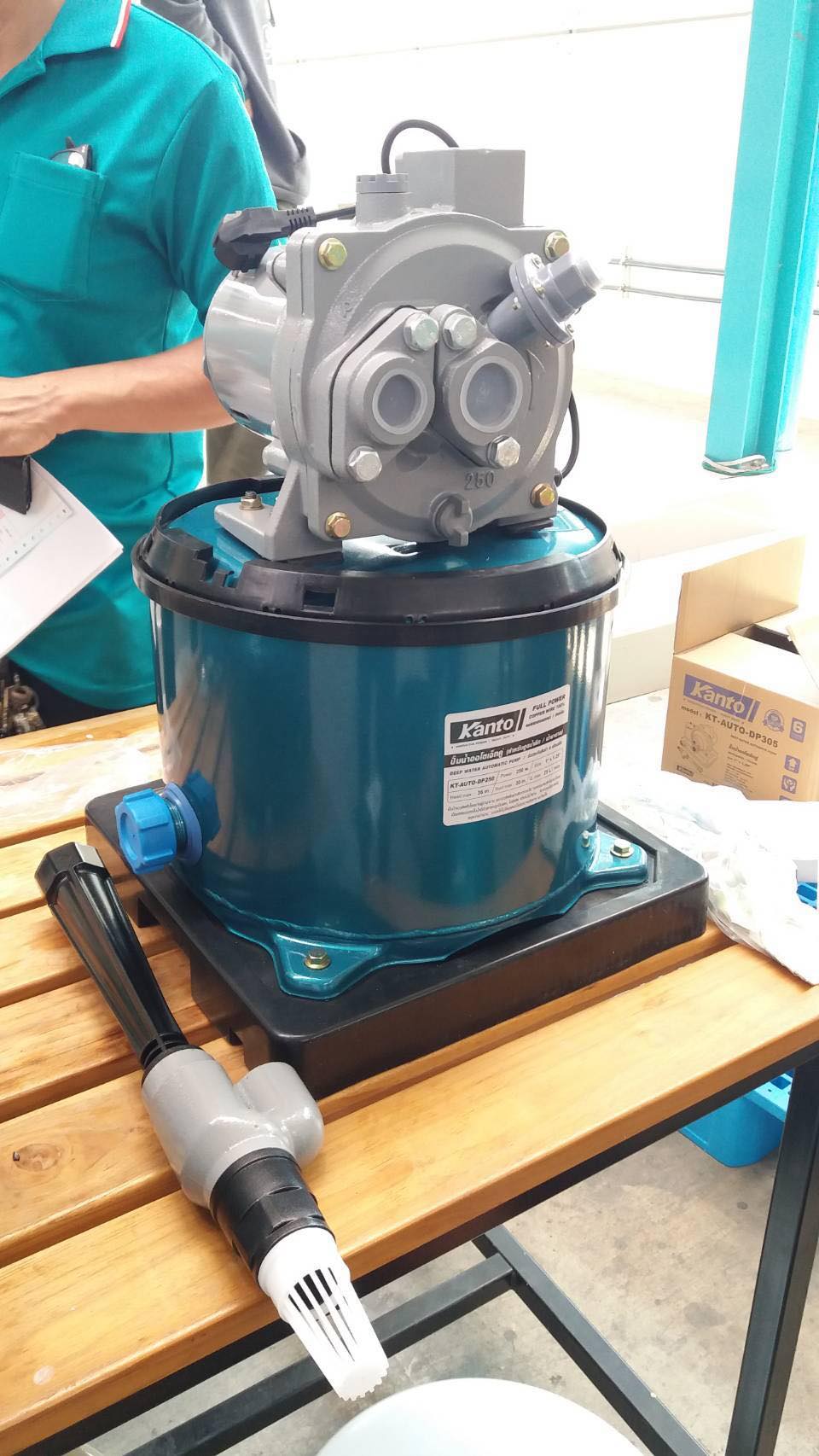 ปั๊มน้ำออโต้เจ็ทคู่ Kanto KT-AUTO-DP250 ดูดลึก มีฝาครอบ