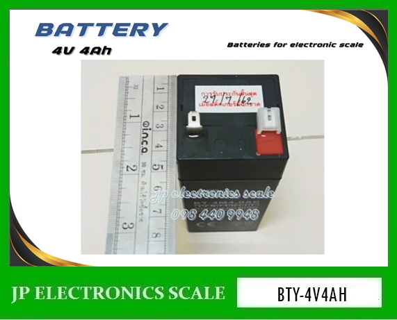 แบตเตอรี่อะไหล่เครื่องชั่ง แบตหน้าจอเครื่องชั่ง BATTERY 4V 4Ah