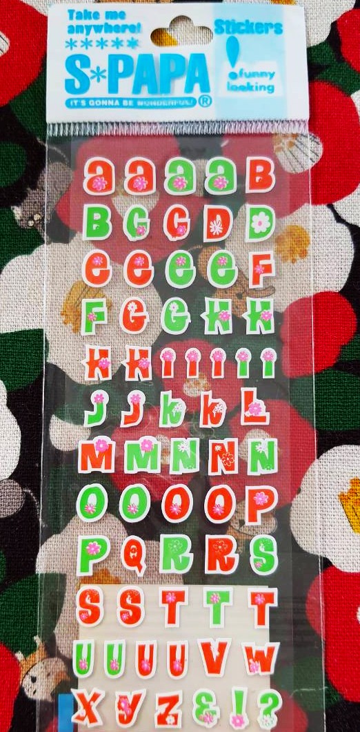สติ๊กเกอร์ ตัวอักษร ภาษาอังกฤษ abc a-z จากญี่ปุ่น S*PAPA Stickers funny looking Size : 1 cm