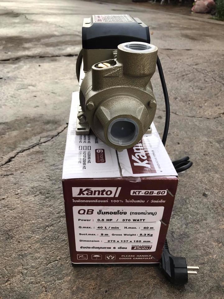 ปั๊มน้ำหอยโข่ง ยี่ห้อ Kanto รุ่น KT-QB-60 ทรงหน้าหมู