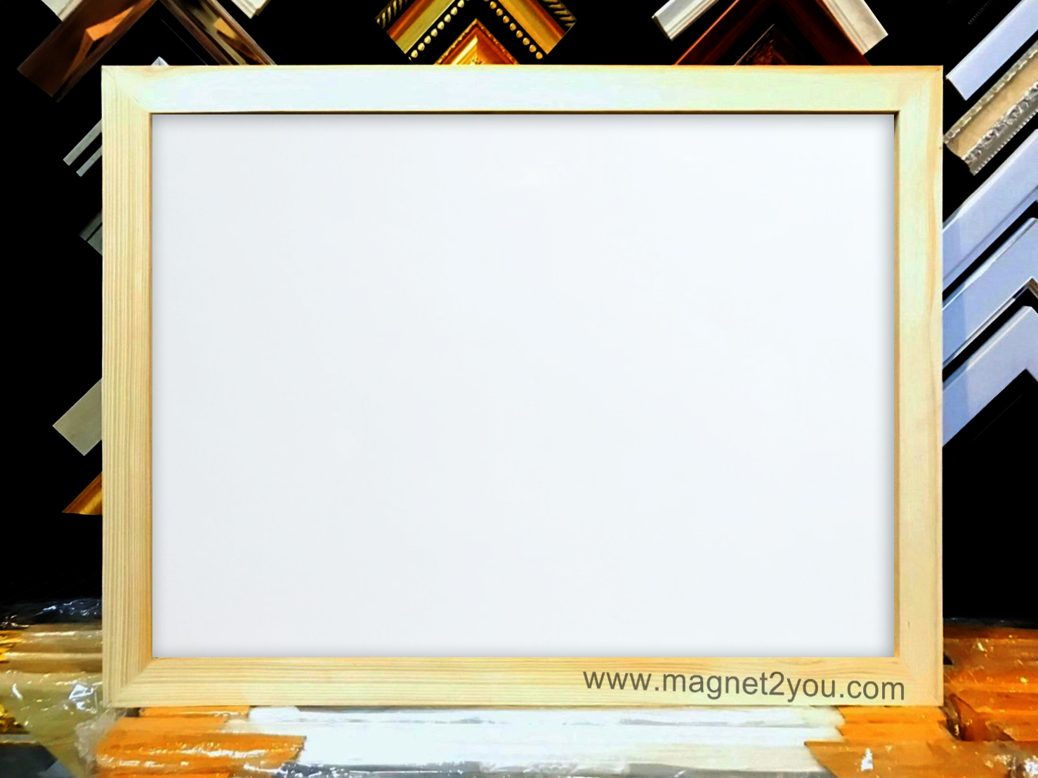 กระดานไวท์บอร์ด 60x80 ติดผนังเลือกสีกรอบได้