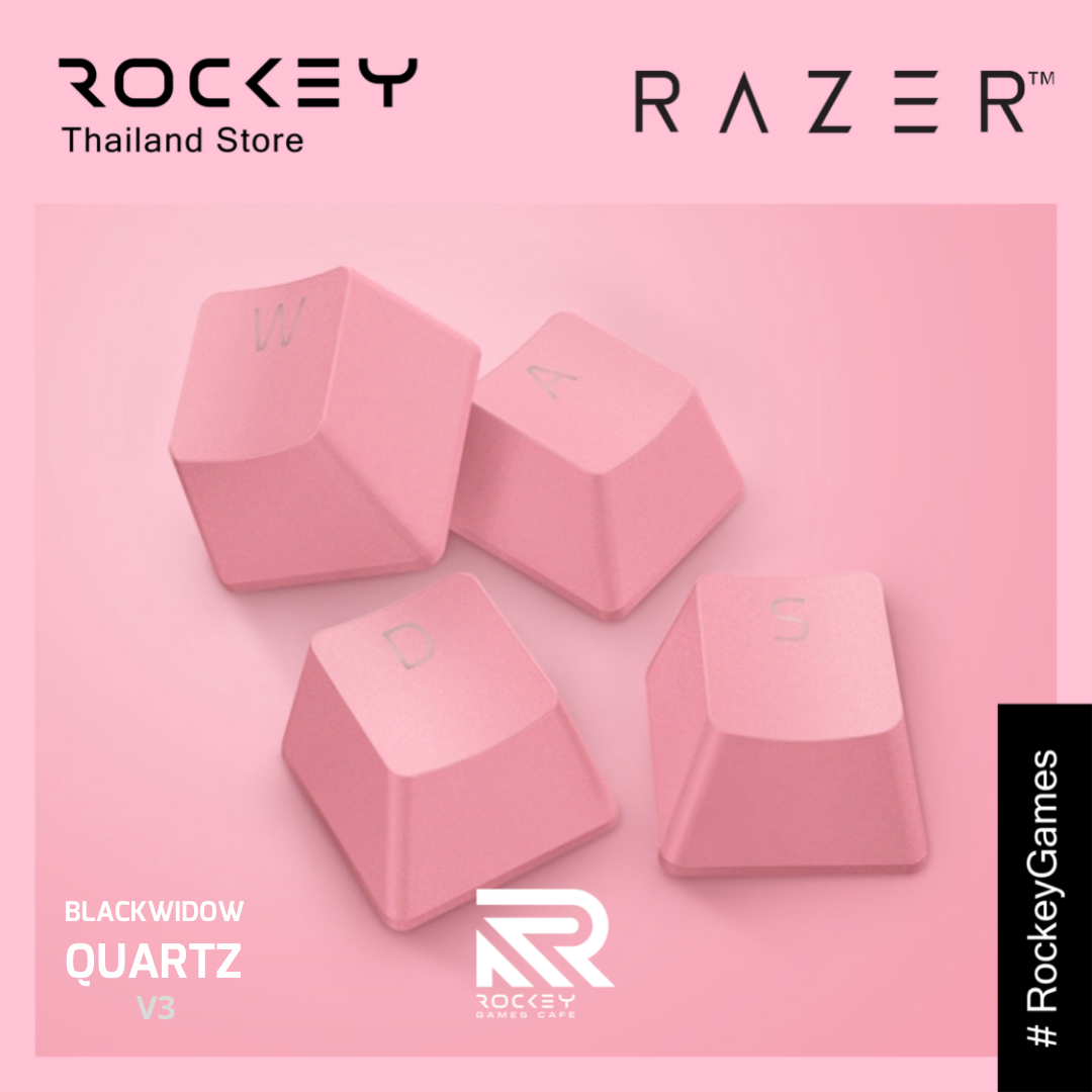 RAZER - BlackWidow V3 คีย์บอร์ดสีชมพู US - QUARTZ