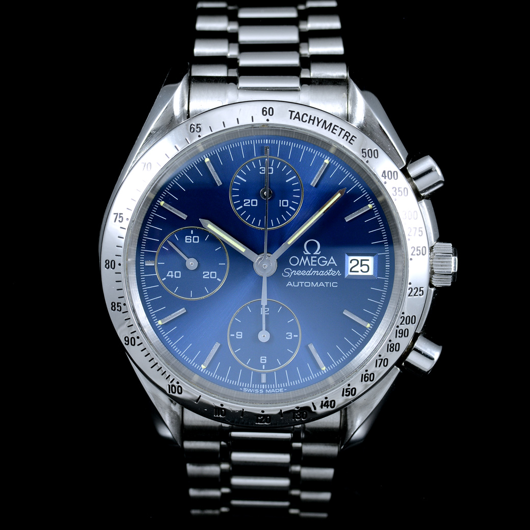 Omega Speedmaster Date หน้าฟ้า สายเหล็กแท้ ปี1995 Automatic ขนาด 39 mm