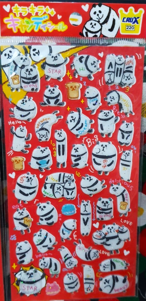 キラキラキャンディシール ＰＡＮＤＡ ＰＡＲＡＤＩＳＥSticker หมีแพนด้าจากญี่ปุ่นน่ารักมากๆค่ะ MADE IN KOREA