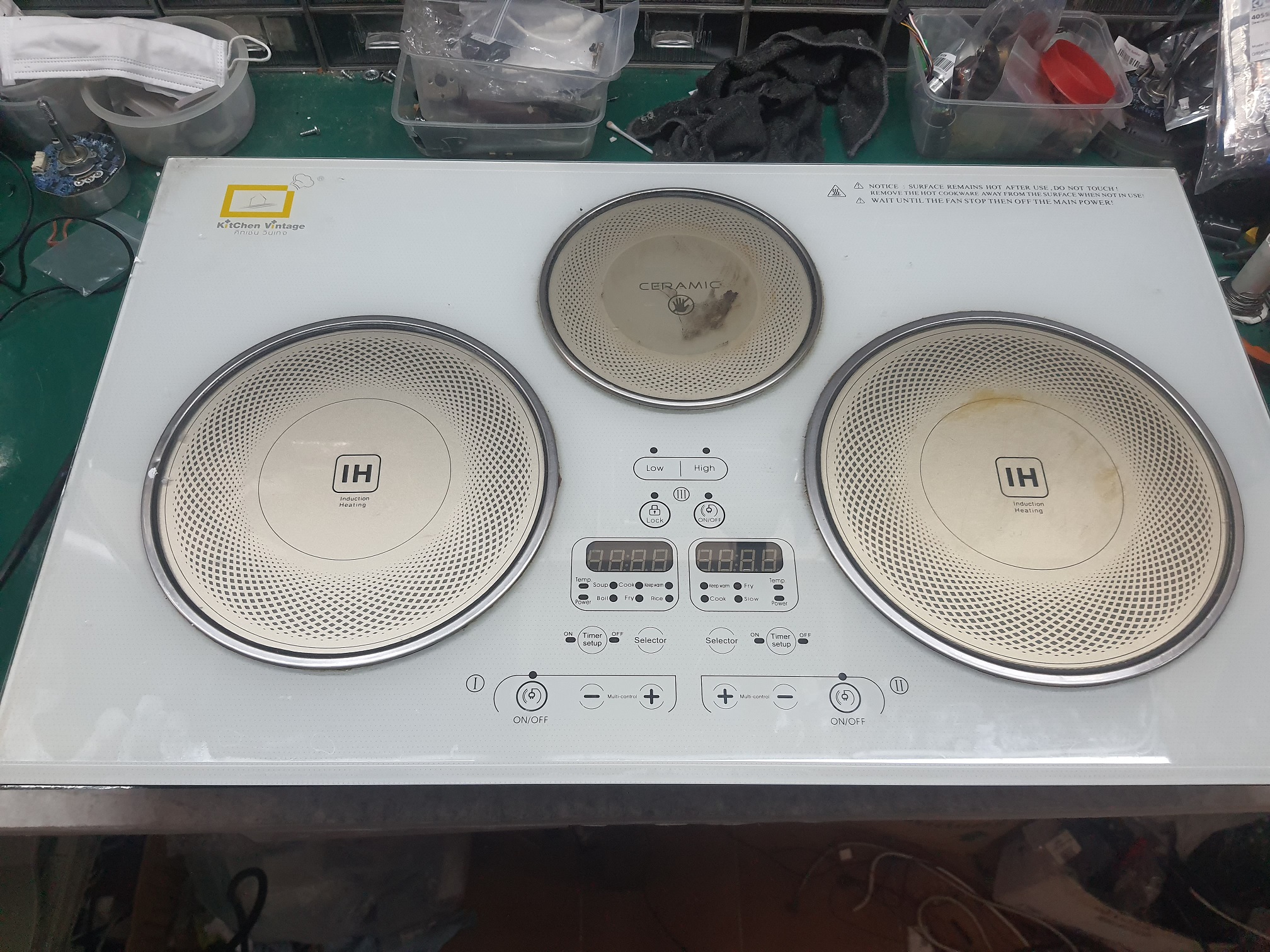 ซ่อมเตาแม่เหล็กไฟฟ้า ยี่ห้อ Kitchen รุ่น KV-833 อาการเปิดไม่ติด