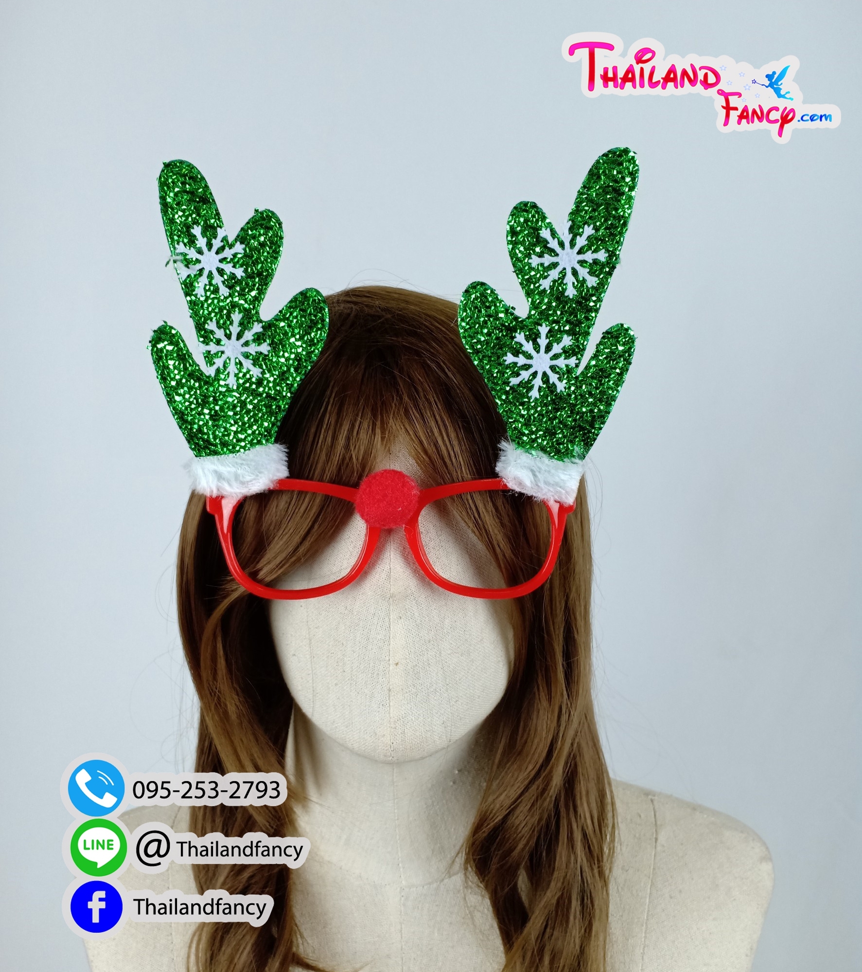 อุปกรณ์คริสต์มาส อุปกรณืแฟนซี แว่นตาแฟนซี แว่นตาปาร์ตี้ แว่นตาปีใหม่ แว่นตาแซนตี้ซานตาครอส แว่นตาต้นคริสต์มาสสีเขียว