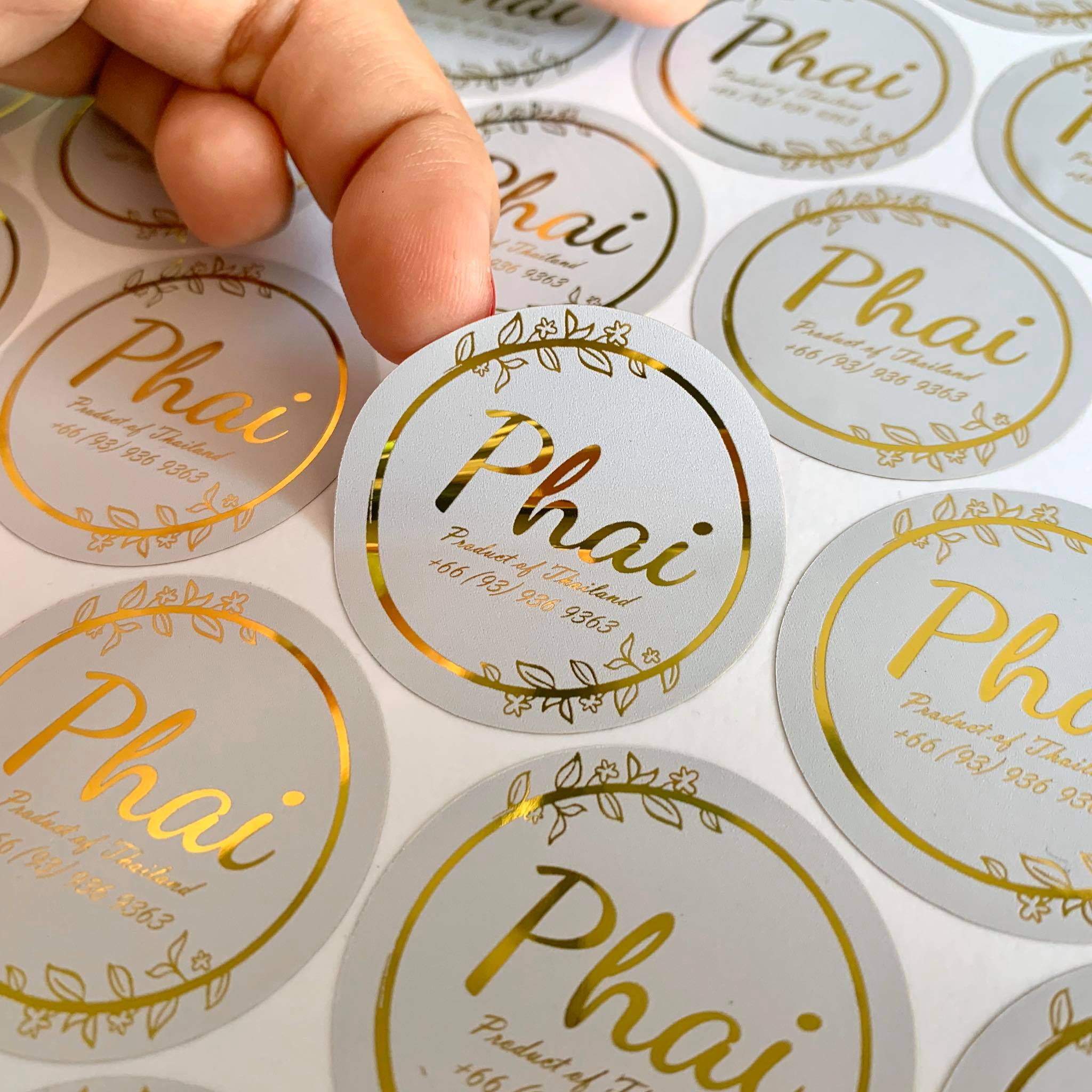 สติ๊กเกอร์ฉลากสินค้าฟรอยทอง ฟอยล์