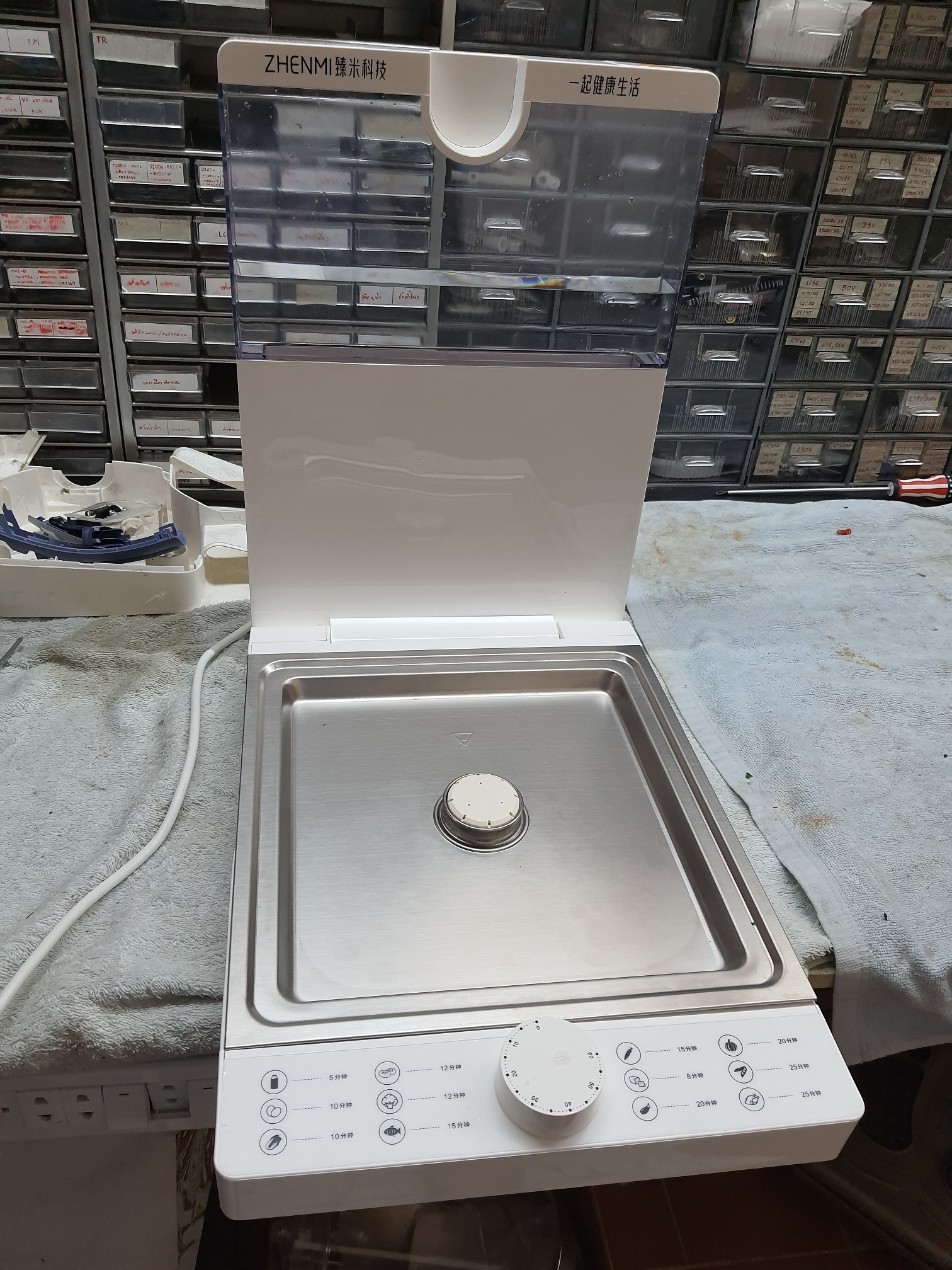 ซ่อมหม้อนึ่ง ยี่ห้อ ZHENMI รุ่น Z1 อาการไอน้ำไม่ออก