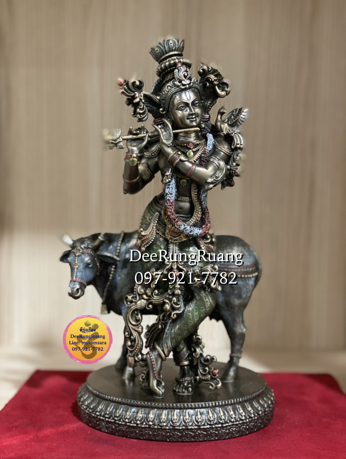 พระกฤษณะ ประทับยืน พร้อมวัว***Krishna With Cow***