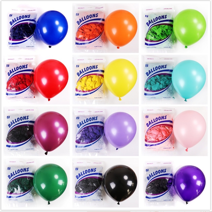 ลูกโป่งสีพื้น ขนาด 10 นิ้ว แพ็ก 10ใบ