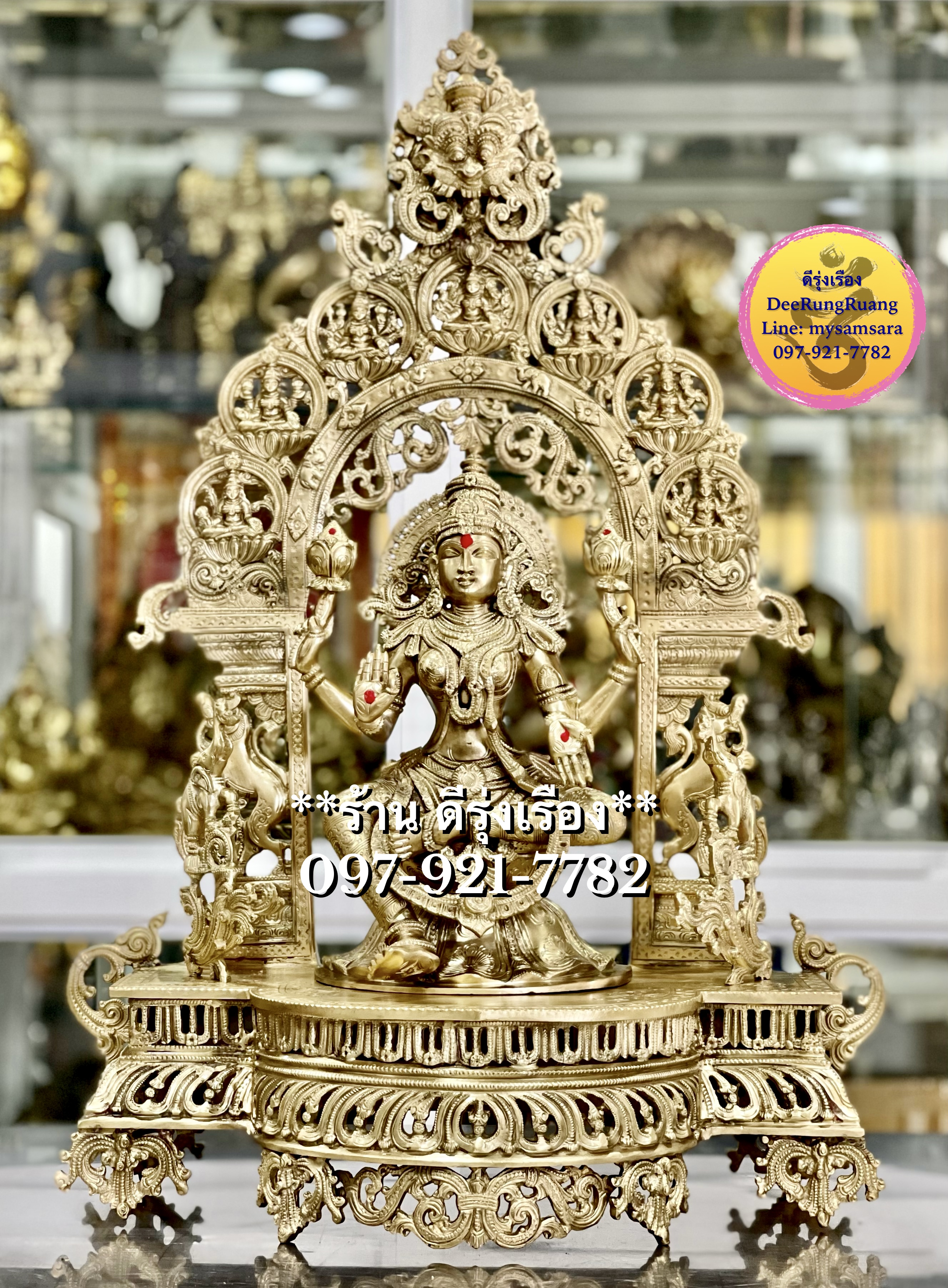 พระแม่ลักษมี ประทับบัลลังก์ซุ้ม รวม 8 พระองค์ **สูง 30.8 นิ้ว..องค์ใหญ่**