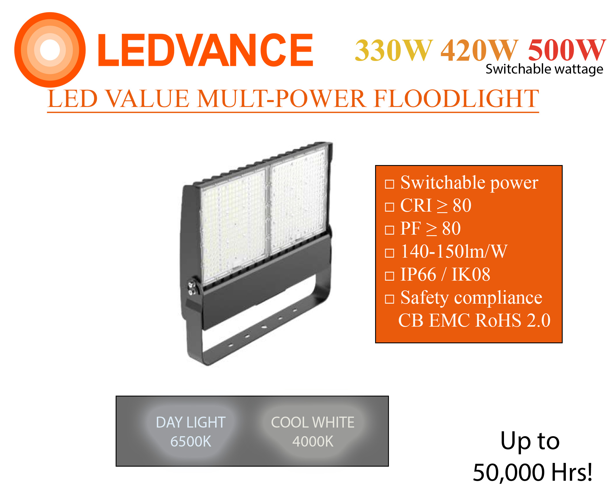 โคม Floodlight LED 330W / 420W / 500W OSRAM