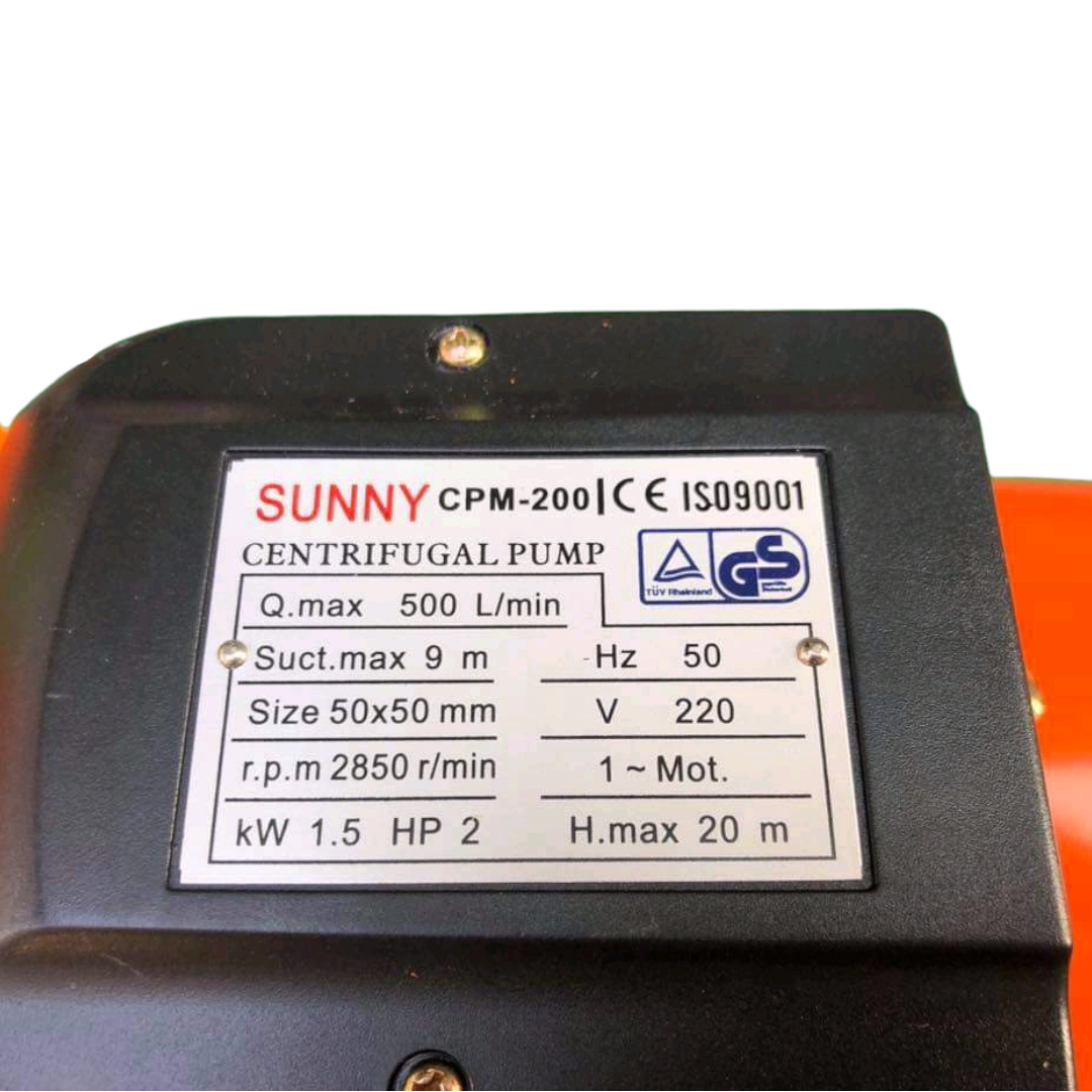 ปั๊มหอยโข่งหน้าใหญ่ ยี่ห้อ Sunny 2 นิ้ว 2 แรง รุ่น CPM-200
