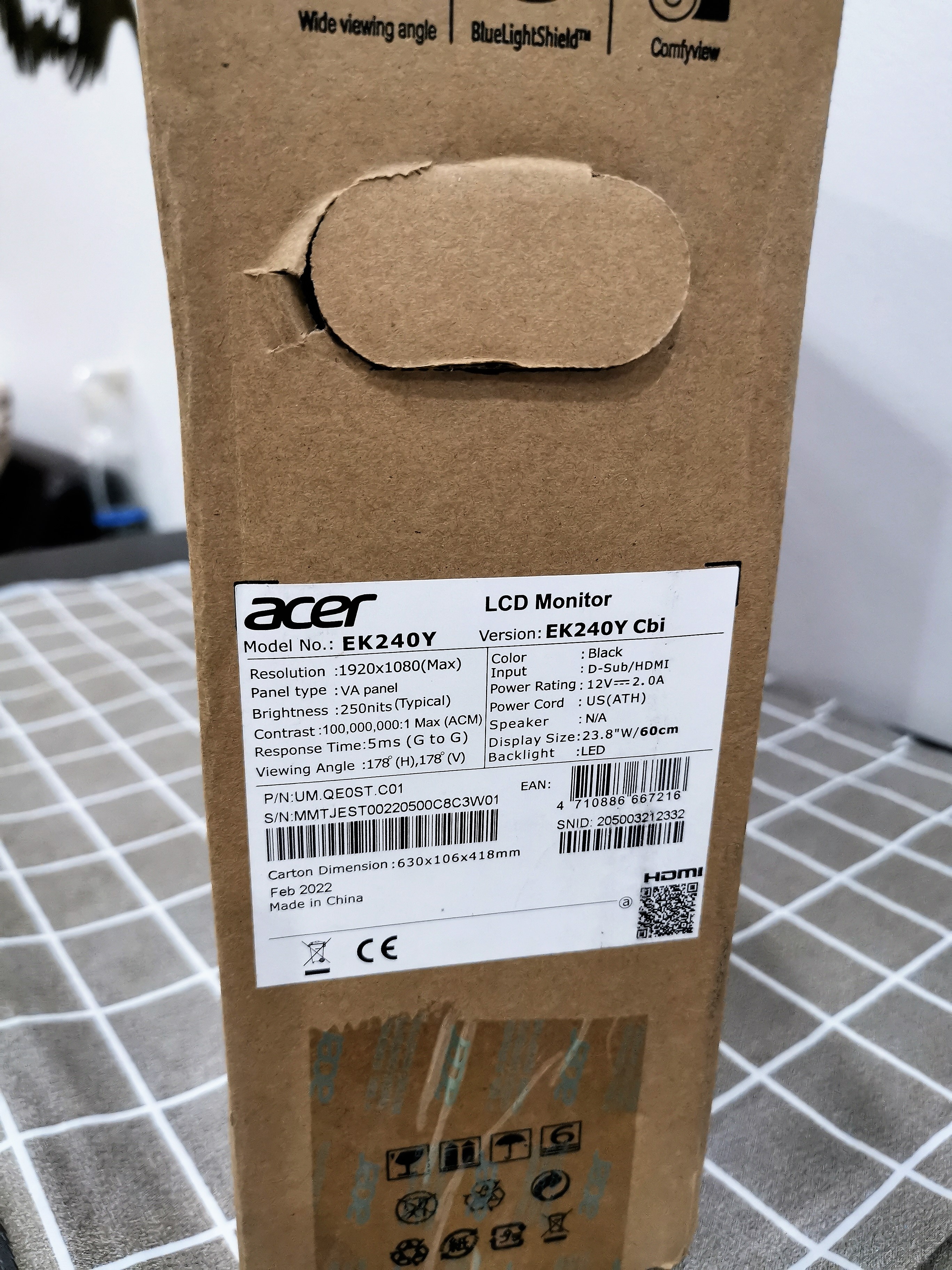 Monitor ACER EK240YCbi 23.8" VA 75Hz