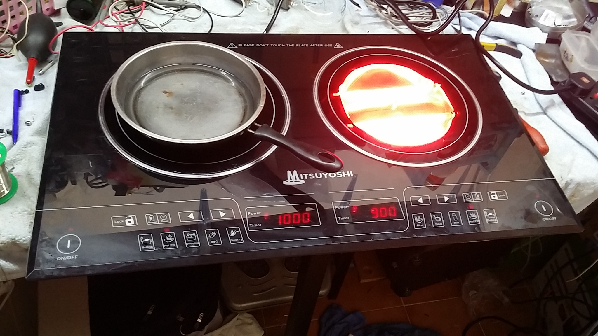 ซ่อมเตาแม่เหล็กไฟฟ้า ยี่ห้อ MITSUYOSHI รุ่น MT-210IC อาการเครื่องเปิดไม่ติด