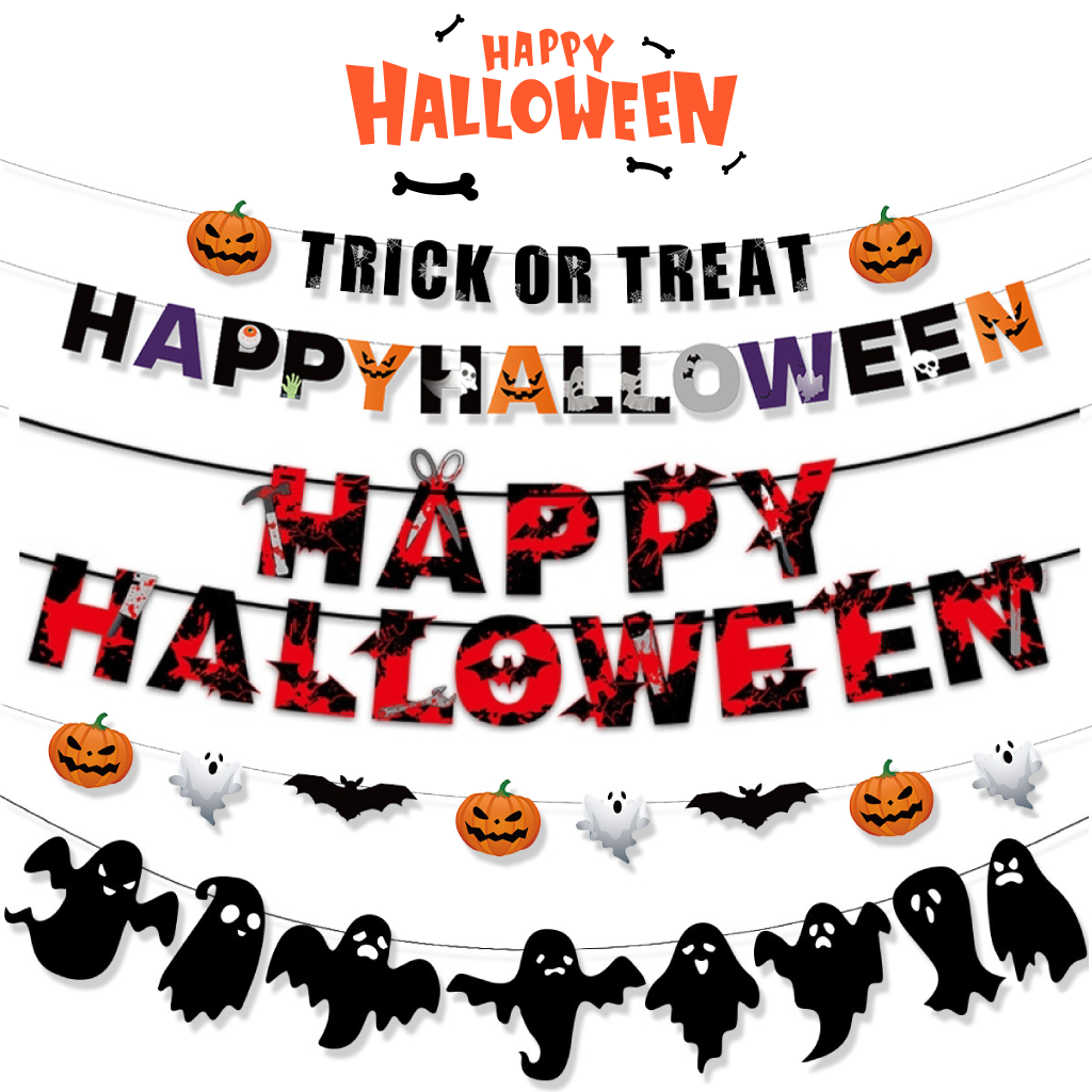 ธงฮาโลวีน ป้ายฮาโลวีน แบนเนอร์ฮาโลวีน Halloween