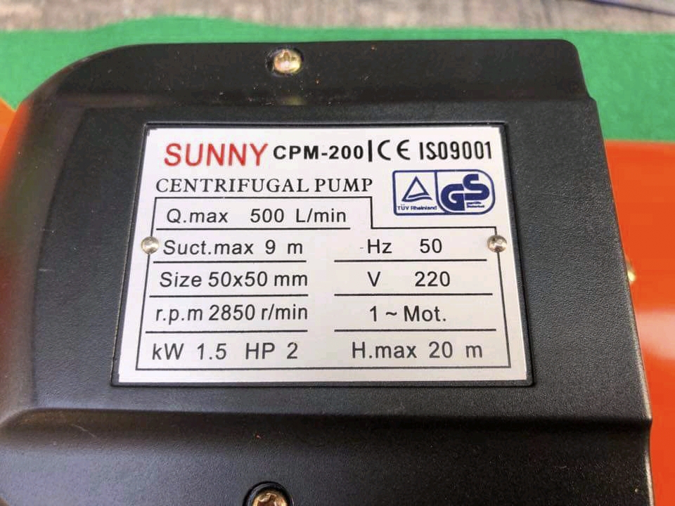 ปั๊มหอยโข่งทรงหน้าใหญ่ Sunny CPM-200