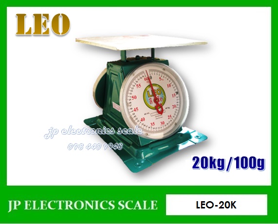เครื่องชั่งสปริงแบบเข็ม20kg ตาชั่งสปริง20กิโลกรัม กิโลสปริงกันน้ำ20kg เครื่องชั่งแบบมีกลไกล20กิโล เครื่องชั่งสปริงแบบเหล็ก2หน้า ค่าละเอียด 100g ยี่ห้อ LEO รุ่น 20K (จานแบน)