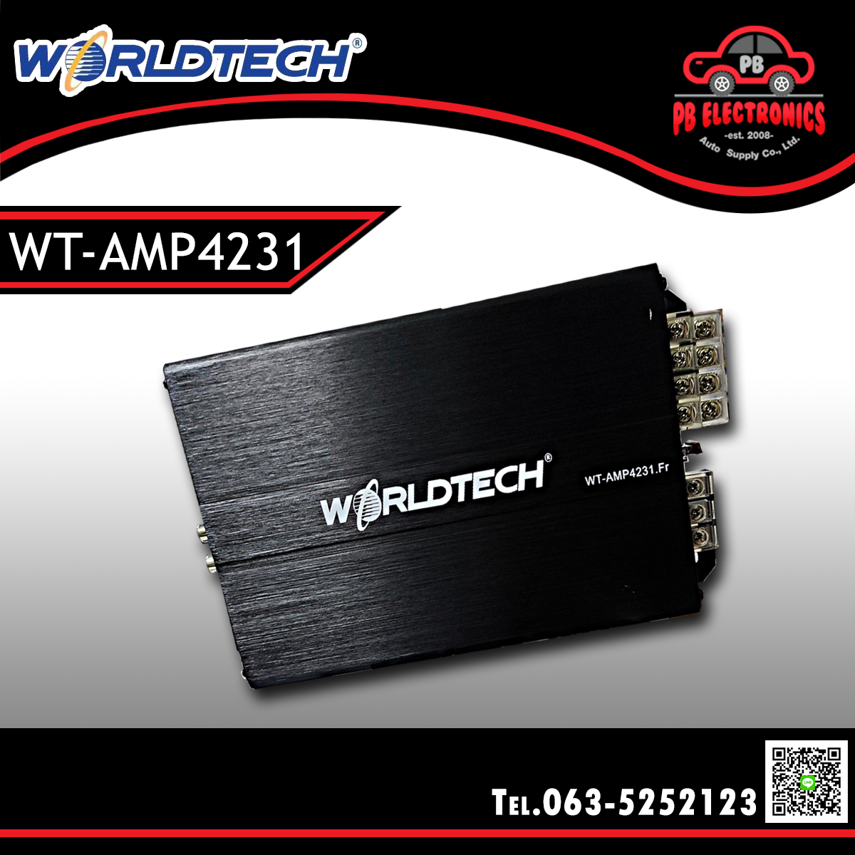 เพาเวอร์แอมป์คลาสดี 4Ch ยี่ห้อ Worldtech รุ่น WT-AMP4231