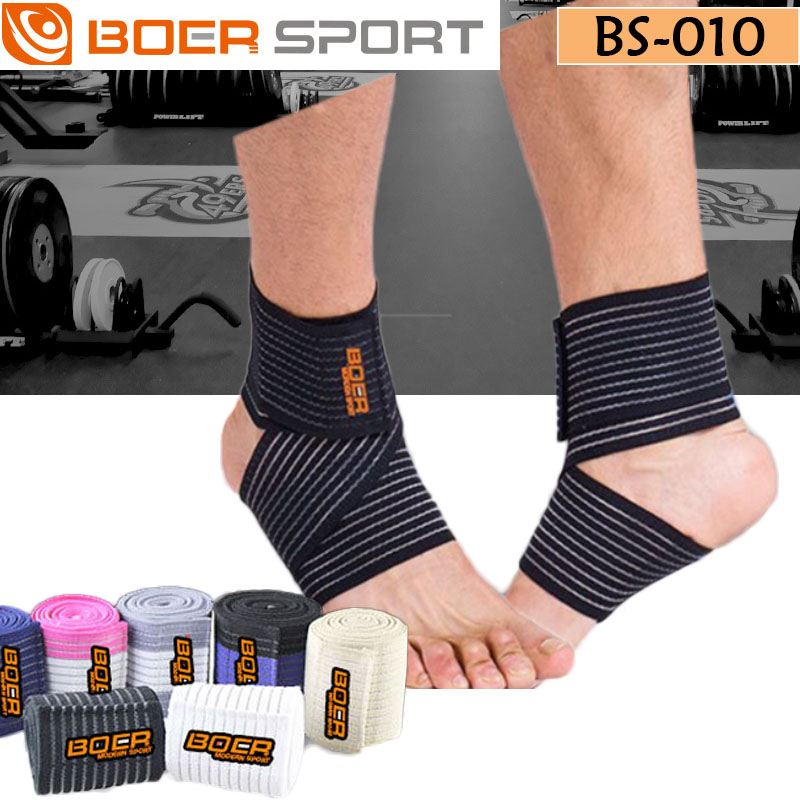1 คู่ สายรัดข้อเท้า (สีดำ) BOER SPORT-BS010 ป้องกันข้อเท้าพลิก
