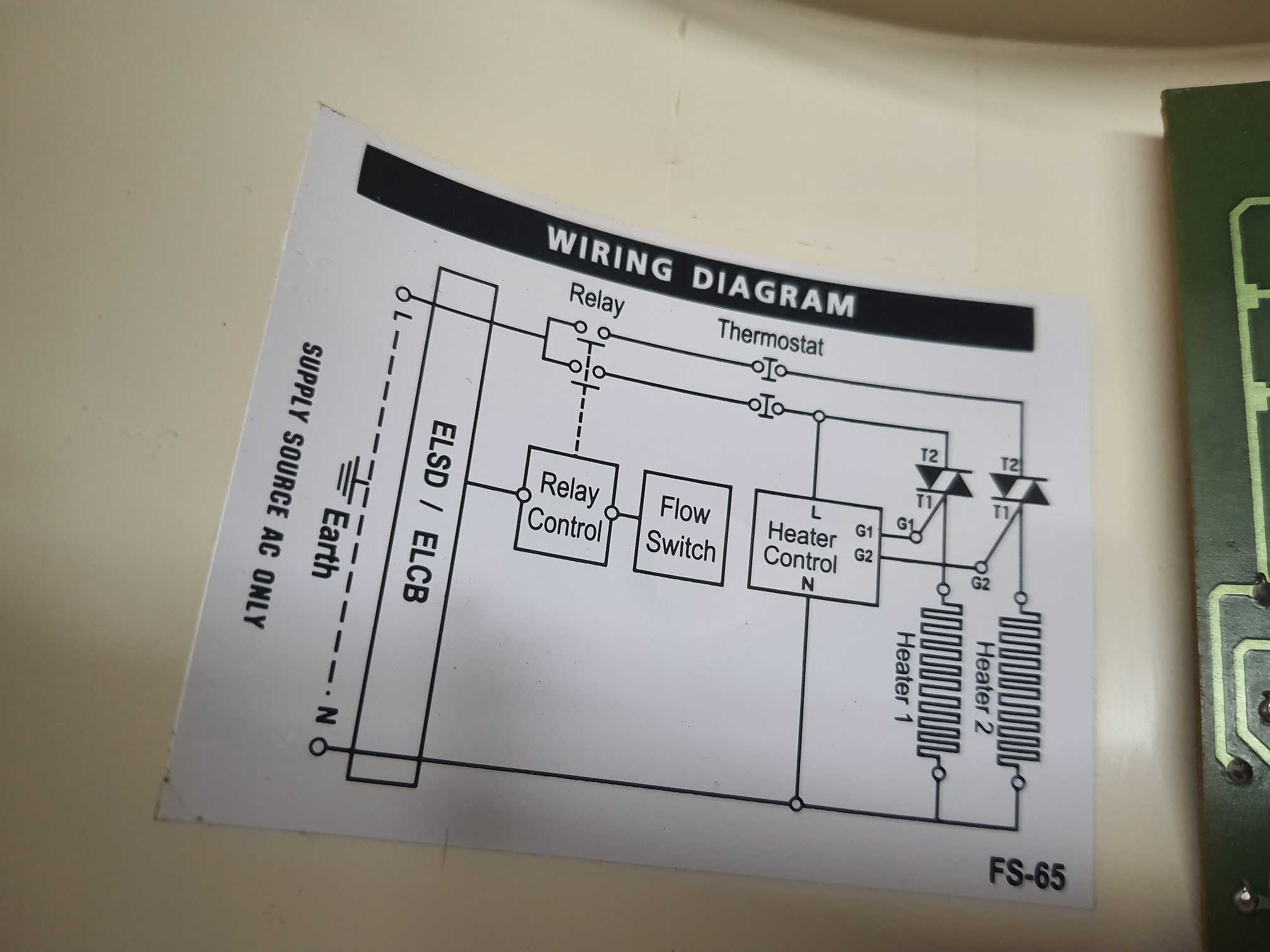 ซ่อมเครื่องทำน้ำร้อน ยี่ห้อ FUJIKA รุ่น FS-65 อาการน้ำไม่ร้อน