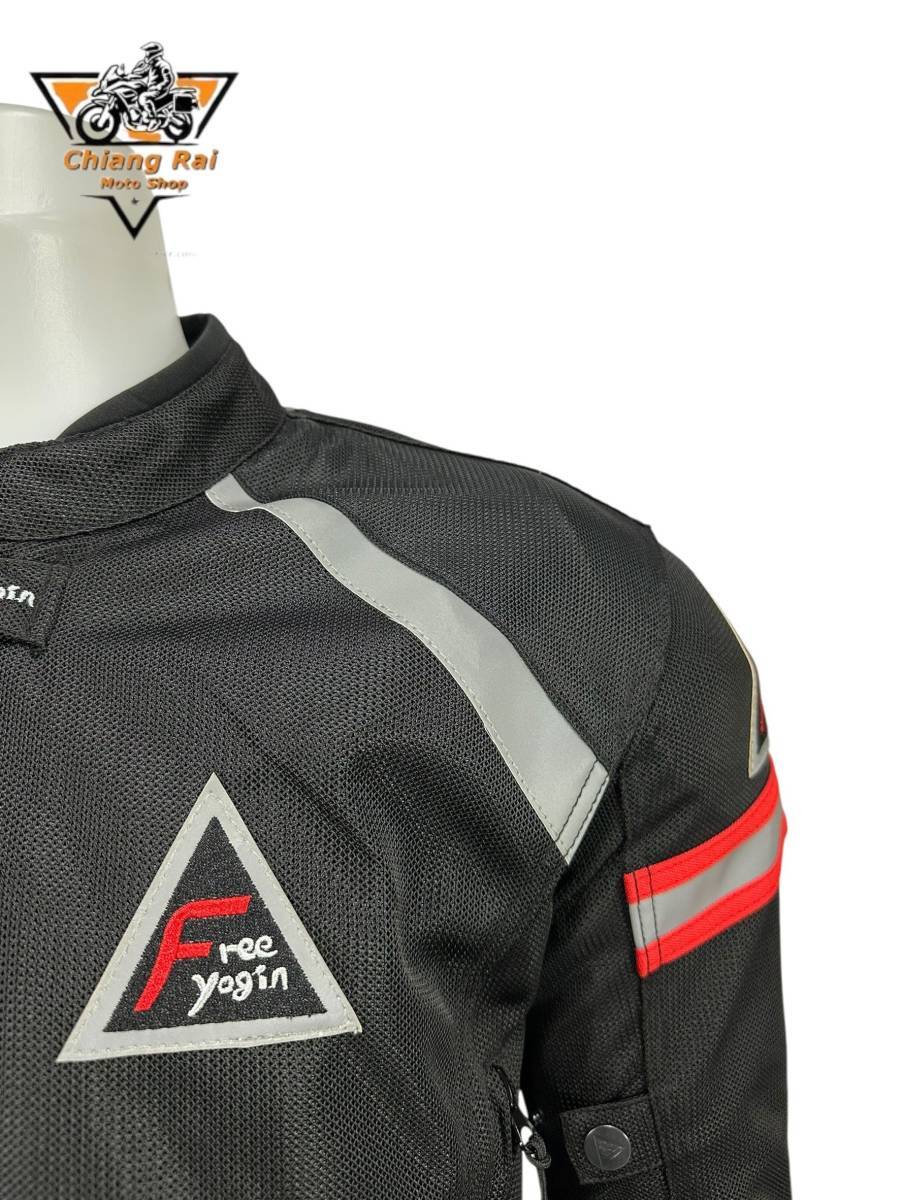 เสื้อขี่มอเตอร์ไซด์แบบ Air Flow (ดำ-แดง) เบอร์ XXXL : อก 50" ยาว 27" (Air Flow)