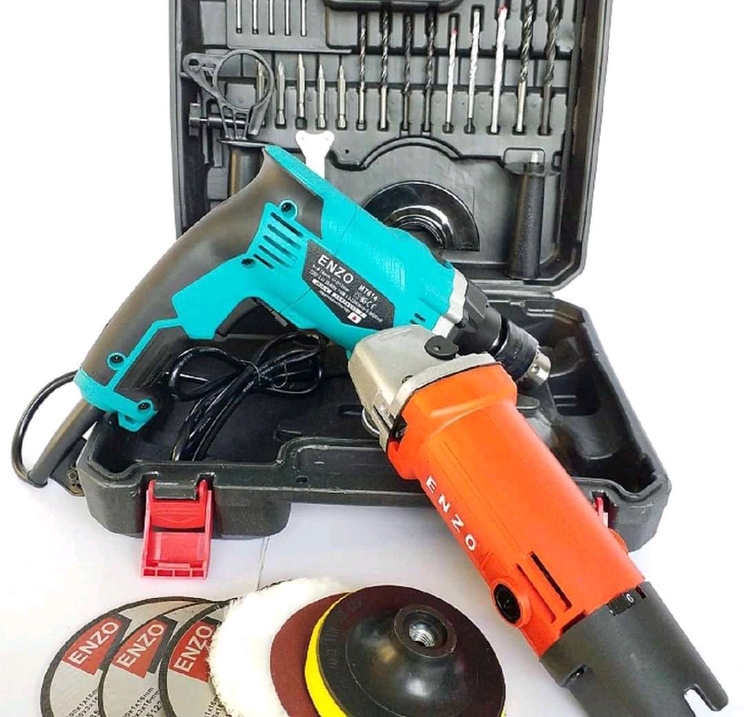 สว่าน 5 หุน + หินเจีย 4 นิ้ว ENZO พร้อมอุปกรณ์ในกล่อง
