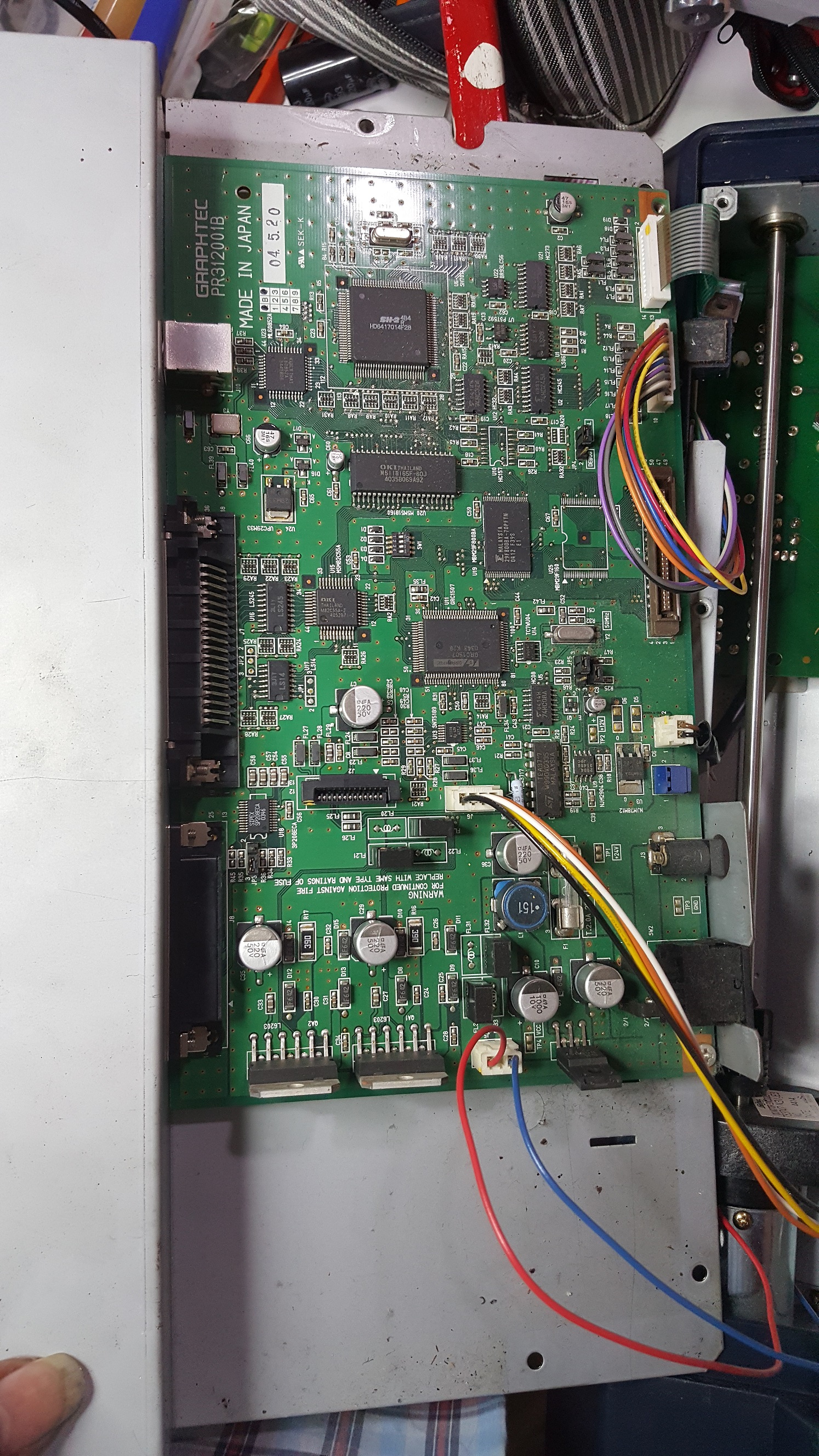 ซ่อมเครื่อง PEN PLOTTER ยี่ห้อ GRAPHTEC รุ่น MP303-04 อาการล็อกตำแหน่งไม่ได้