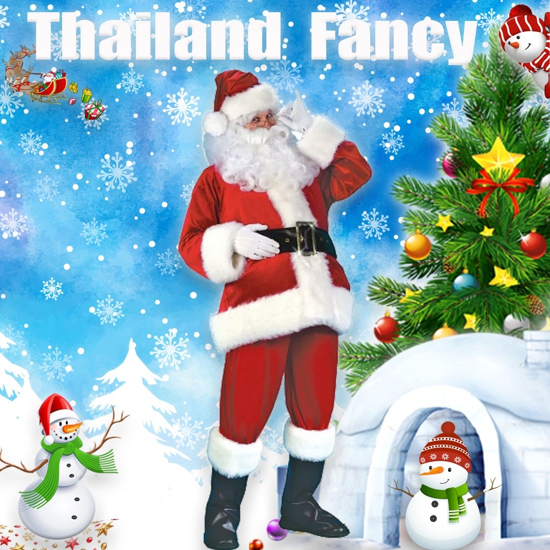ชุดแฟนซีซานต้า Santacros Costume ชุดซานต้าครอสผู้ชาย ชุดคริสต์มาส ชุดซานตารีน่า ชุดปีใหม่ชาย ชุดแซนตาครอสสีแดงผู้ชายพร้อมถุงคลุมรองเท้า
