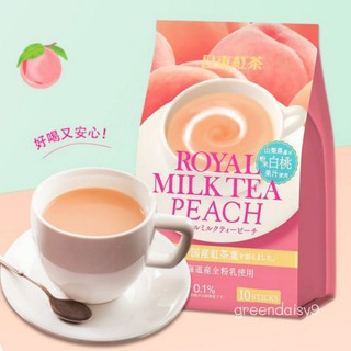 🔥(New!!) Nitto Royal milk tea ชานมฮอกไกโด รสพีช ใหม่ล่าสุด!!✨หอมมาก อร่อยสุดๆ!! ดังที่สุดตลอดกาล💥ขนาด 10 ซอง(ซองสำเร็จพร้อมชง)