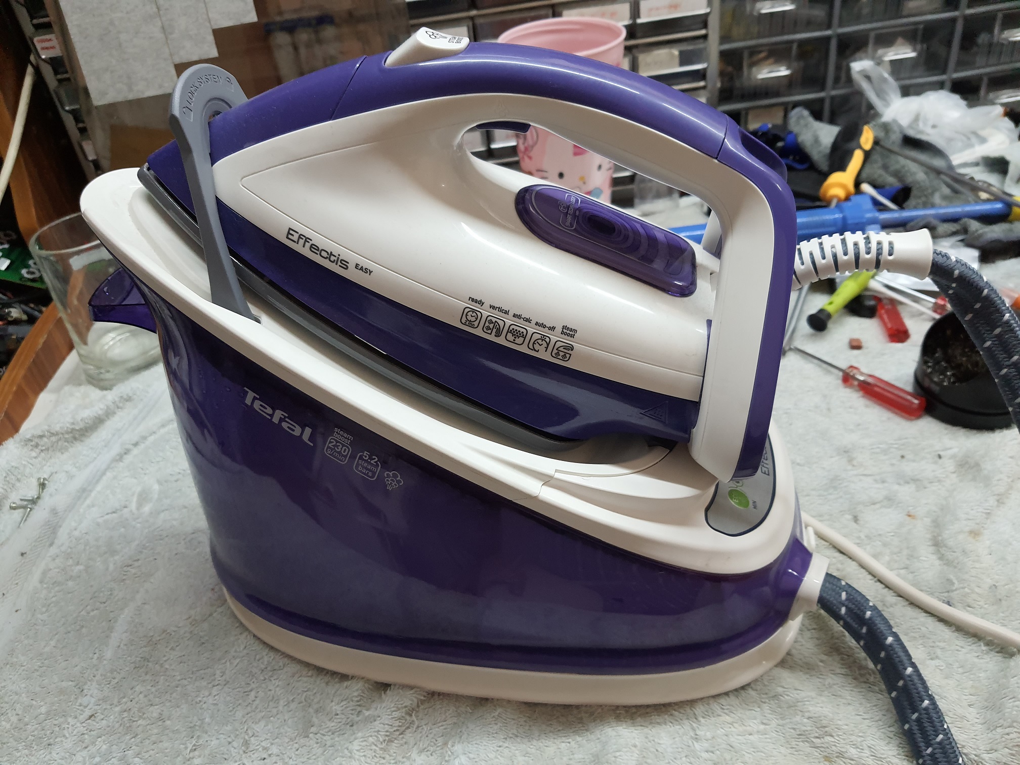 ซ่อมเตารีดไอน้ำ ยี่ห้อ TEFAL รุ่น GV6770 อาการไม่ร้อนไอน้ำไม่ออก
