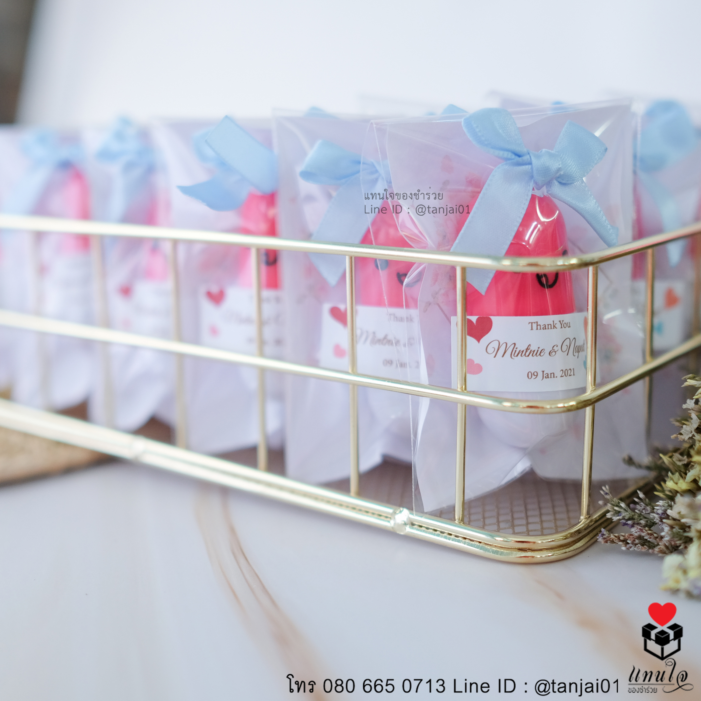 ของชำร่วยงานแต่งงาน ของแจกงานแต่งงาน ของที่ระลึกงานแต่งงาน ปากกาแคปซูล สีชมพู 01