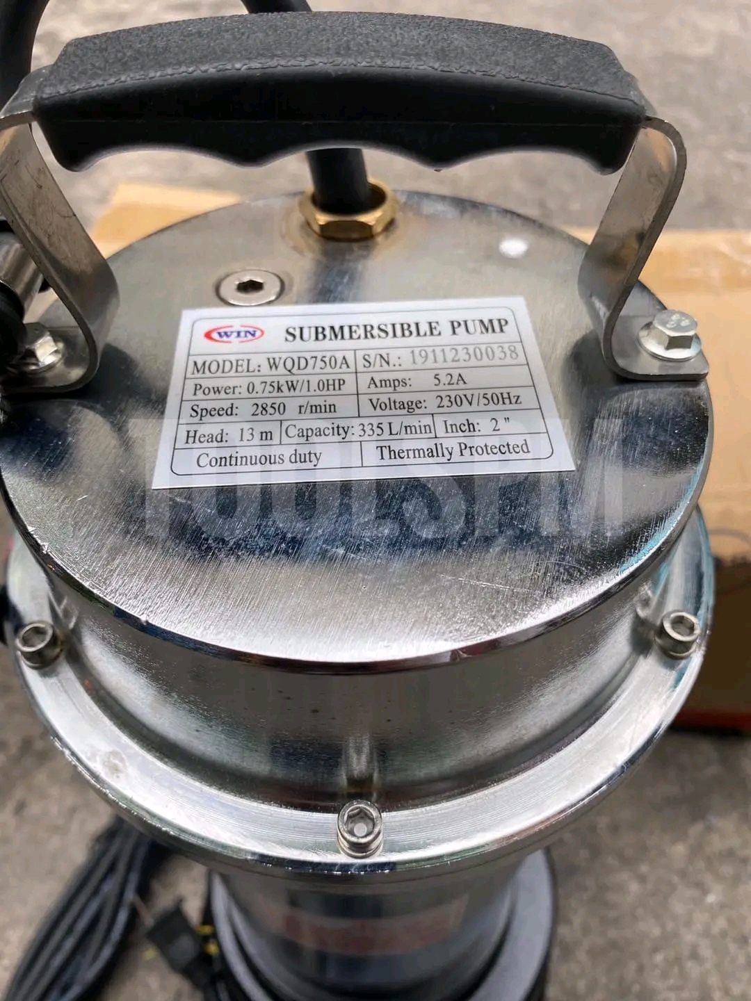 ไดโว่ ดูดโคลน ดูดน้ำ ยี่ห้อ Win ท่อ 2 นิ้ว 1 แรง