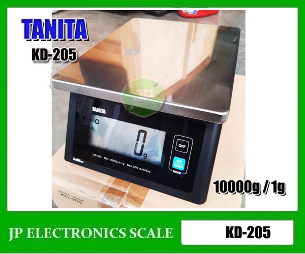 เครื่องชั่งดิจิตอล10kg ตาชั่งดิจิตอล10kg เครื่องชั่งน้ำหนักดิจิตอล10กิโลกรัม เครื่องชั่งดิจิตอล10กิโลกรัม เครื่องชั่งตั้งโต๊ะดิจิตอล10กิโลกรัม ความละเอียด1g ยี่ห้อ TANITA รุ่น KD-205 ขนาดจานชั่ง 192x233mm.