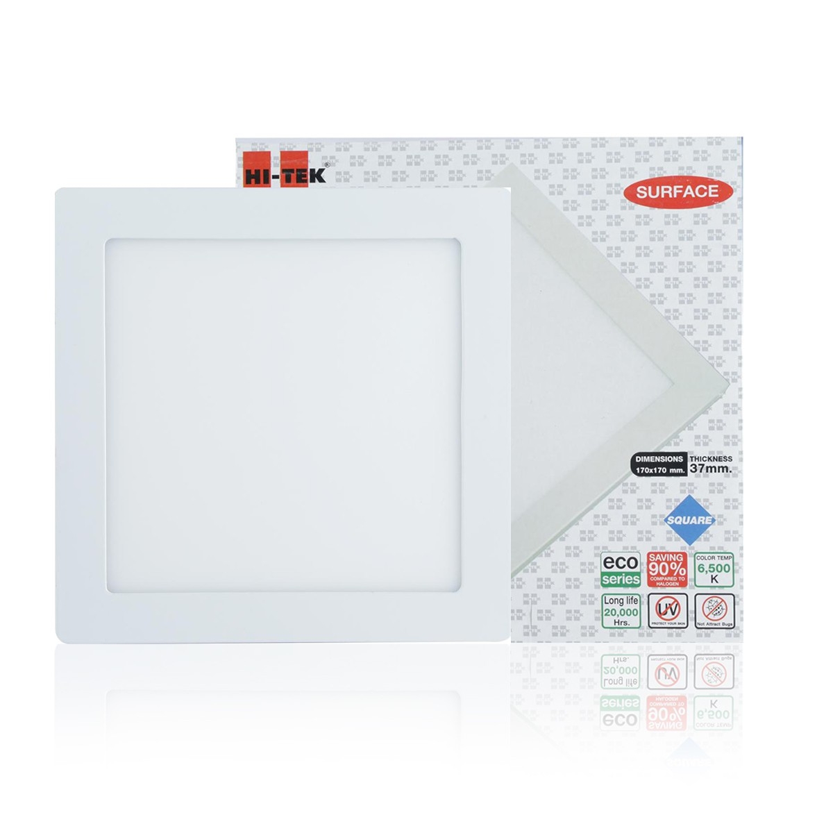 HI-TEK ดาวน์ไลท์ LED ทรงเหลี่ยม แบบติดลอย 12 วัตต์ (WARM WHITE)