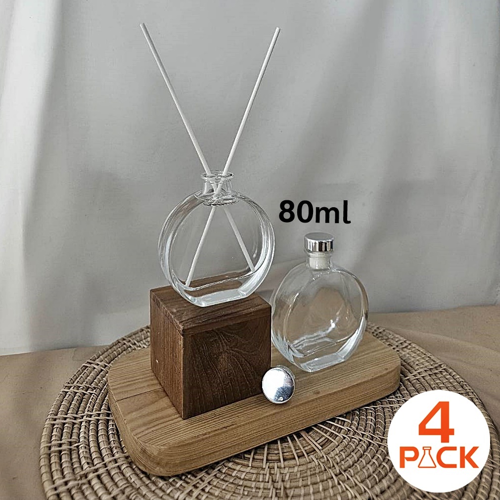 พรีออเดอร์！(กล่องละ100ใบ)ขวดแก้ว 80ml รุ่น COCO(โคโค่) +ฝาจุกสีเงินเงา