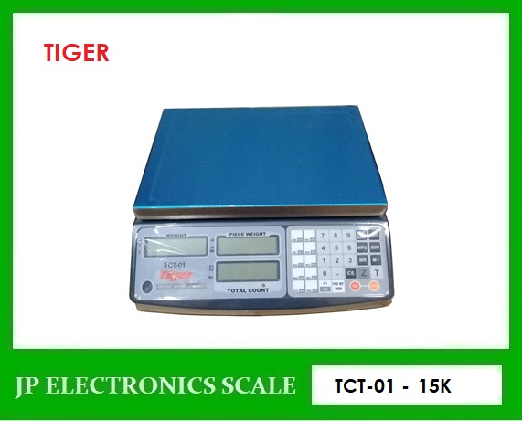 เครื่องชั่งนับชิ้นงาน15kg เครื่องชั่งนับจำนวน 15kg เครื่องชั่งน้ำหนัก15กิโล เครื่องชั่งตั้งโต๊ะ15kg ตาชั่ง15กิโล ความละเอียด0.5g กิโลดิจิตอล15กิโล เครื่องชั่ง15kg*0.5g ยี่ห้อ TIGER รุ่นTCT-01-15K ขนาดถาดชั่งน้ำหนัก 310*220mm.