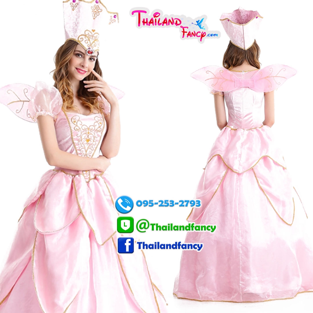 ชุดเช่าแฟนซีผู้หญิง ชุดเจ้าหญิงการ์ตูน Fairy Cosplay ชุดแฟรี่เทล ชุดแฟรี่ทิงเกอเบล ชุดนางฟ้าแฟรี่ ชุดเช่าราชินีเทพนิยายแฟรี่ สีชมพู