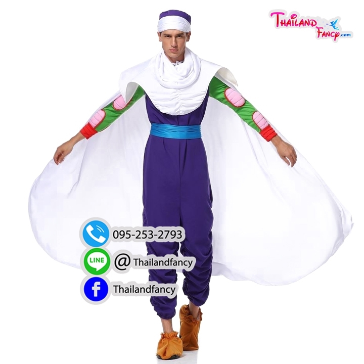 ชุดเช่าแฟนซีผู้ชาย ชุดเช่าการ์ตูนญี่ปุ่น ชุดฟิคโกโร่ ชุดดราก้อนบอล Piccolo Cosplay ชุดแฟนซีปาร์ตี้ ชุดเช่าพิคโกโร่ผู้ใหญ่ครบเซ็ท