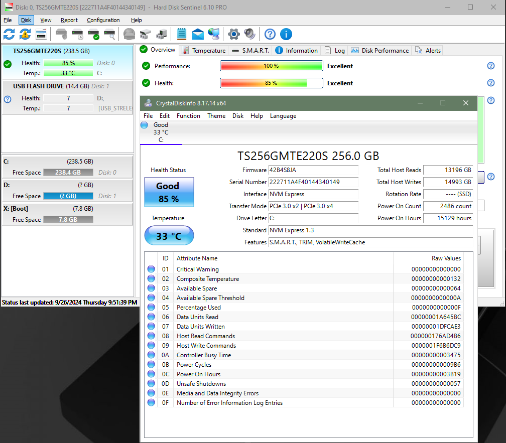 SSD M.2 PCIe Transcend 256 GB