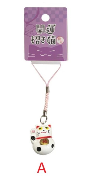 Lucky cat BELL พวงกุญ แจ กระดิ่ง แมวกวัก แมวนำโชค ของแท้จากญี่ปุ่น กรุ้งกริ้งๆ เบาๆ น่ารักๆ 3 cm
