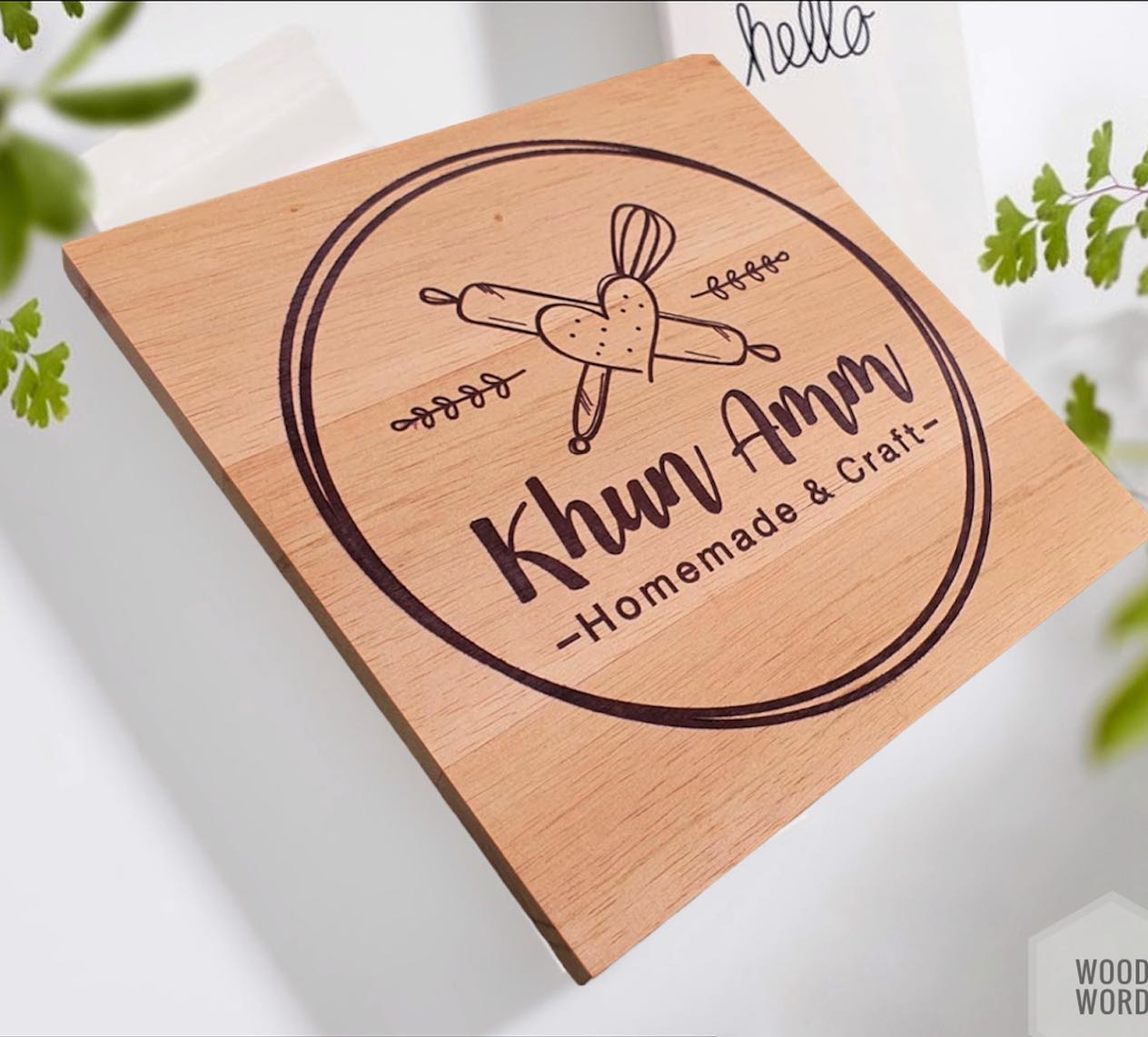 ป้ายไม้ขนาด 30x30ซม.
