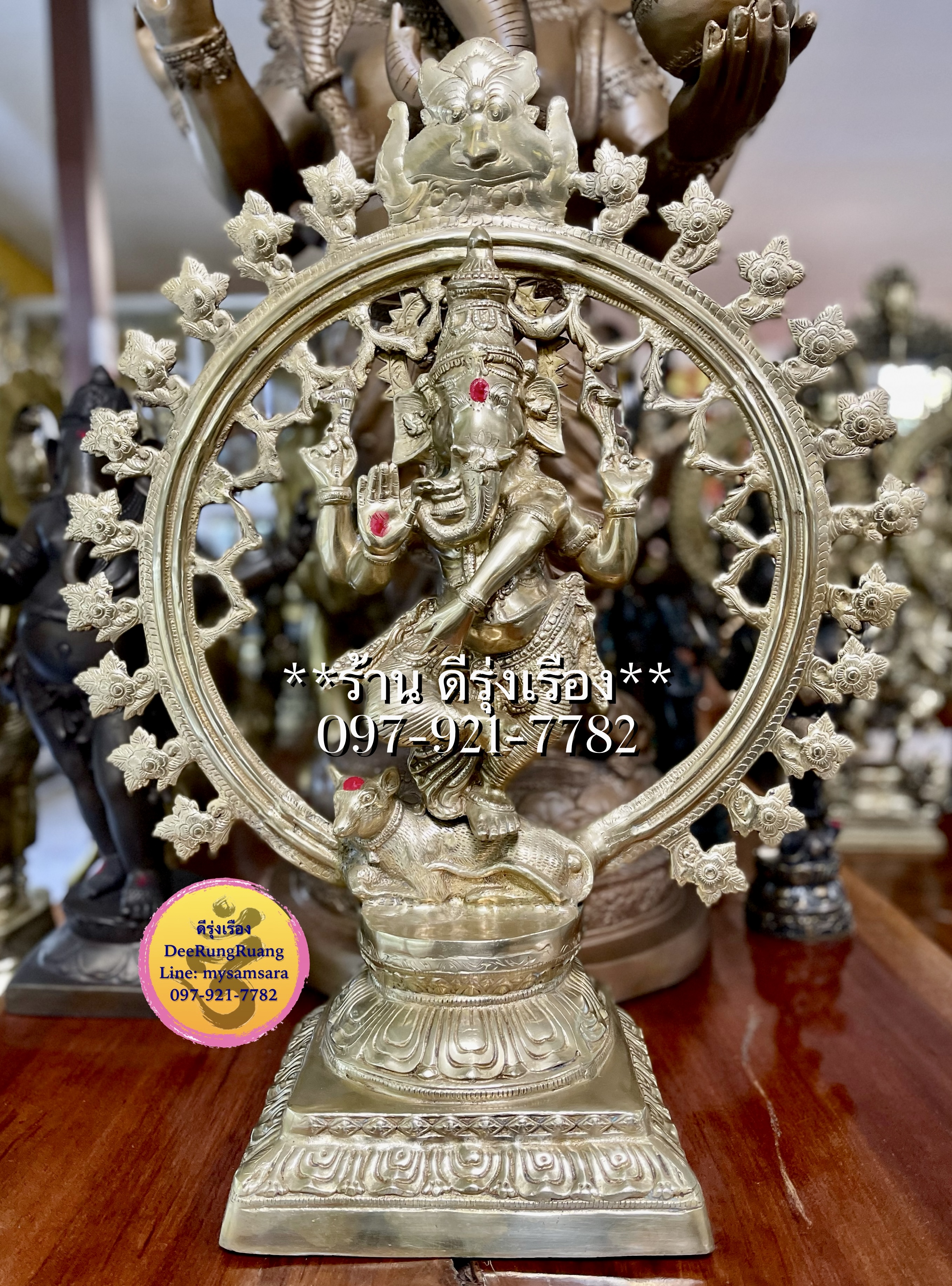 พระพิฆเนศ ร่ายรำ ประทานพร เหยียบหนู (สูง 29.5 นิ้ว) ***องค์ใหญ่***