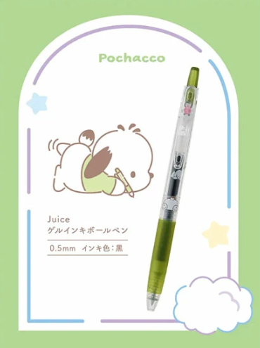 Pilot SANRIO Characters Juice pen Pochacco โปเชโกะ ปากกาลูกลื่นหมึกเจล สีดำ 0.5 mm ซานริโอ้ ของแท้จาก ช้อปซานริโอ้ ญี่ปุ่น SANRIO SHOP MADE IN JAPAN