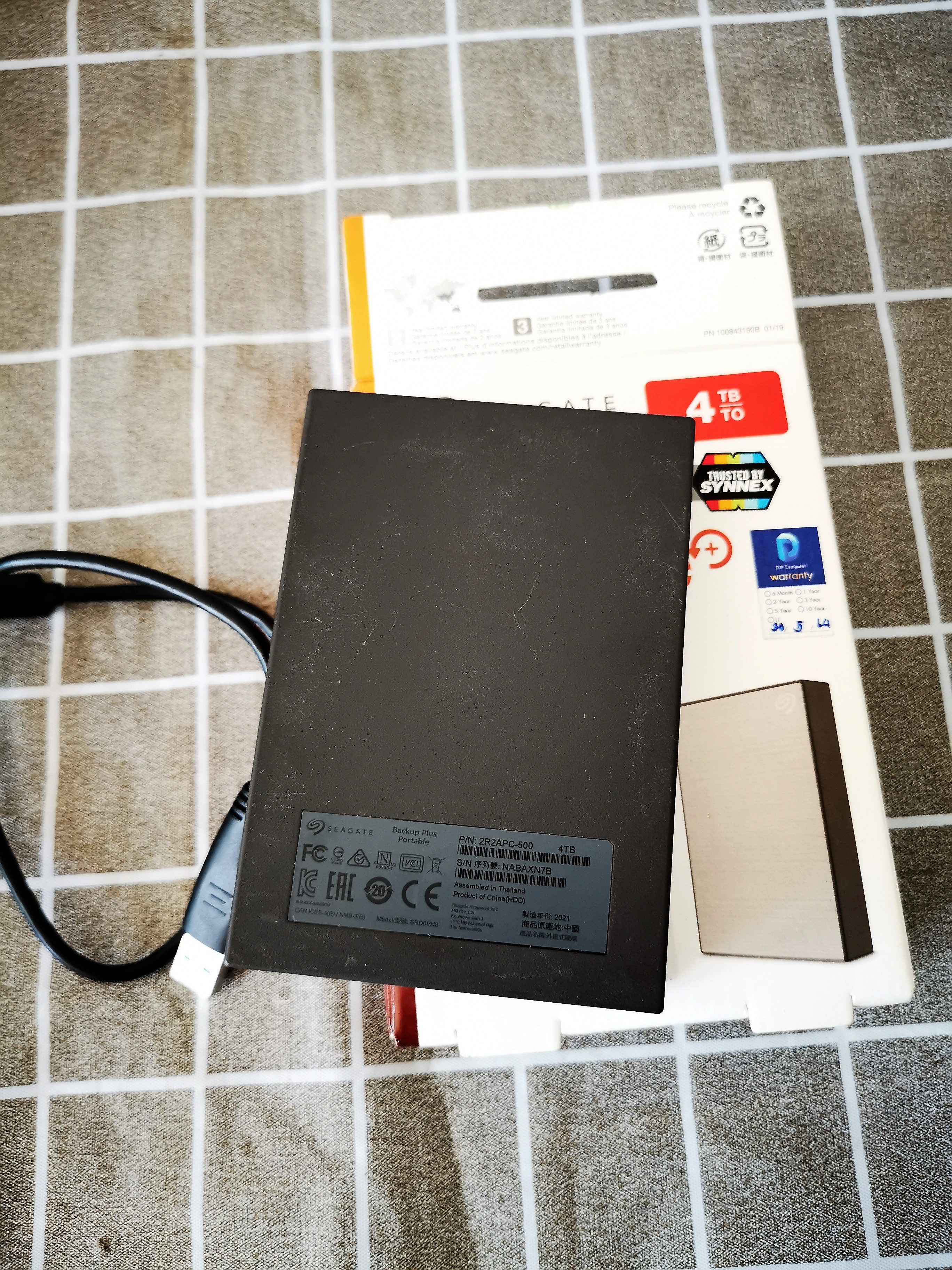 HDD Seagate Backup Plus Portable 4TB สีเทา (ฮาร์ดดิสก์ภายนอก)